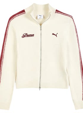 PUMA彪马外套女装冬季新款运动服立领针织毛衣夹克 635719-87