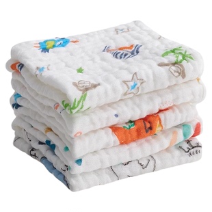 洁丽雅婴儿口水巾纯棉纱布卡通毛巾儿童宝宝洗脸擦手小方巾新生儿