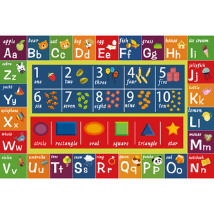 幼儿园地毯教室早教中心阅读区绘本馆字母数字儿童地垫定制logo