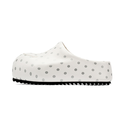 SMILEY笑脸白色波点勃肯穆勒拖鞋