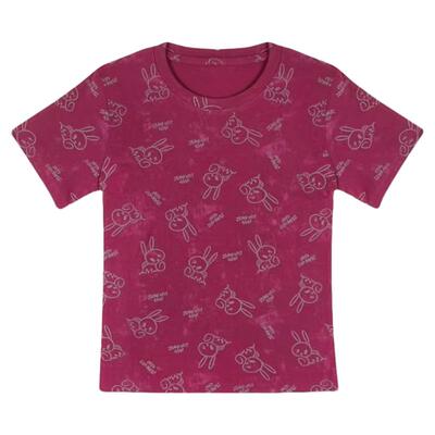 2025夏季新款洋气小兔满印短袖T恤女设计感修身百搭气质显瘦上衣