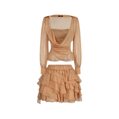 纯欲性感辣妹蕾丝上衣半身裙套装