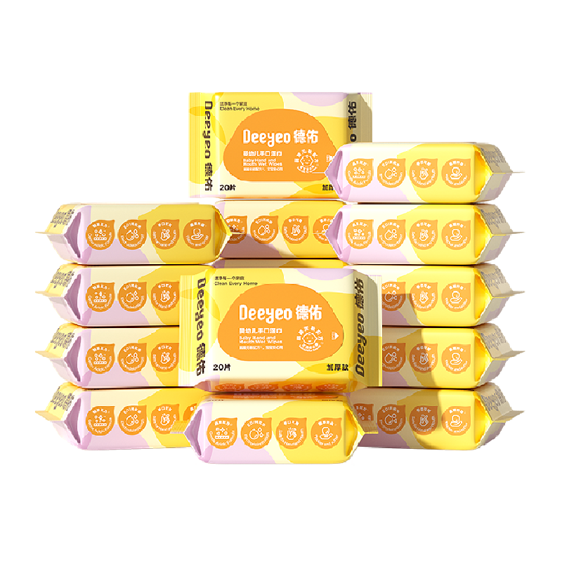 德佑婴儿湿巾加厚便携装新生儿童手口专用小学生湿纸巾小包装