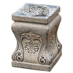 户外庭院装饰摆件 门口人造石柱墩子仿石墩树脂花盆底座花园造景