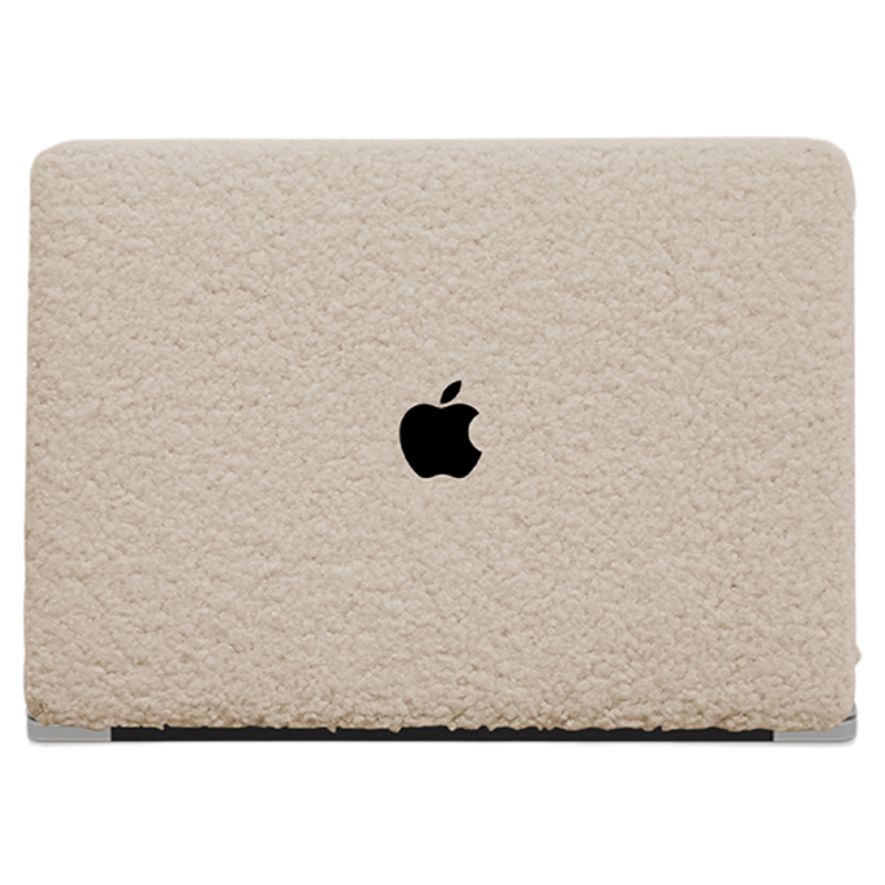 米白色泰迪绒保护套mac13/14/15/16寸电脑壳MacM1pro/air笔记本壳
