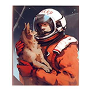 TLP反光车贴 太空流浪狗Belka和加加林 纪念莱卡 苏联航空原创贴