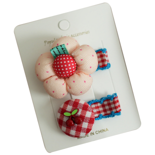 葩葩拉尔女宝宝发夹婴儿全包布发卡不伤发儿童可爱花朵刘海夹碎发