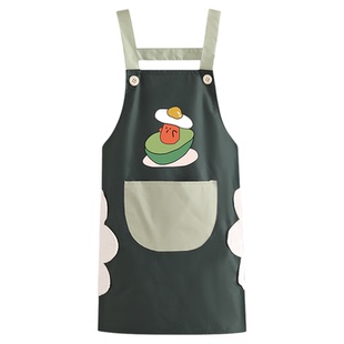 防水防油家用厨房背带围裙时尚韩版成人做饭干活耐脏工作服定制