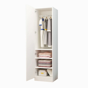 实木单门衣柜2米高家用卧室侧边窄柜小型简易组装出租房夹缝衣橱