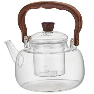 青苹果玻璃蒸煮茶壶2026新款烧水壶提梁围炉煮茶器电陶炉茶具套装