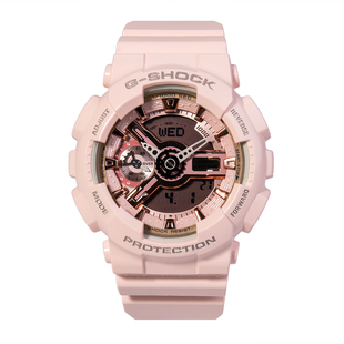 卡西欧独角兽手表女运动樱花粉网红防水表GMA-S110MP-4A1 NP SR
