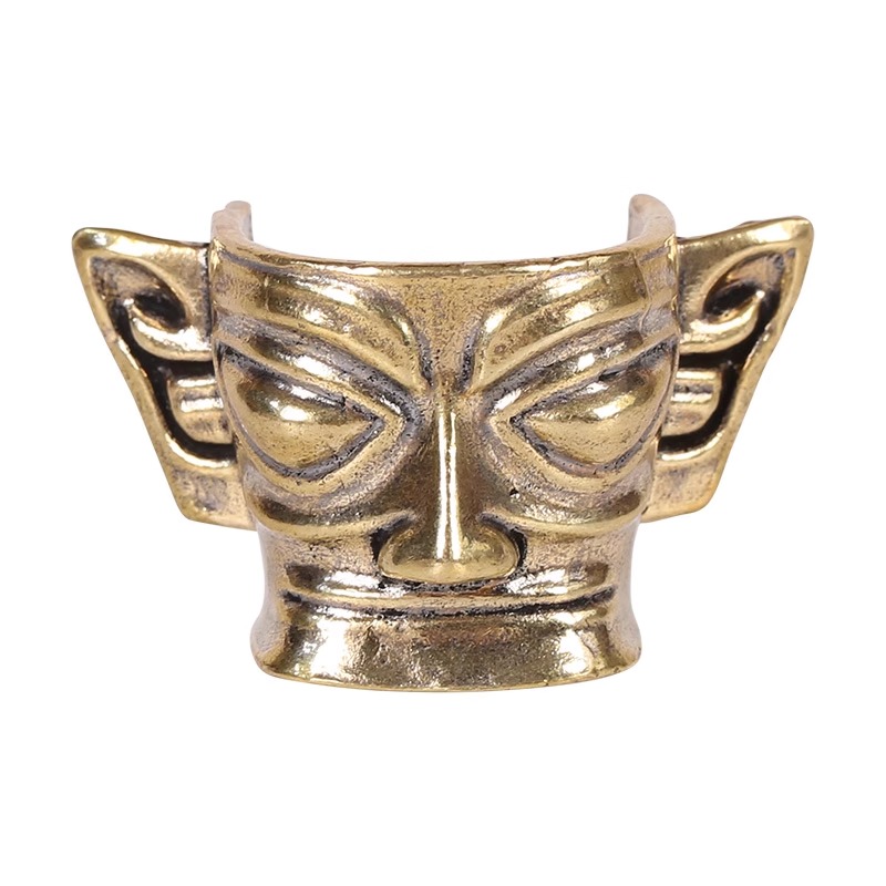 三星堆文创摆件黄铜大立人像纵目面具神鸟小摆件创意工艺品礼物