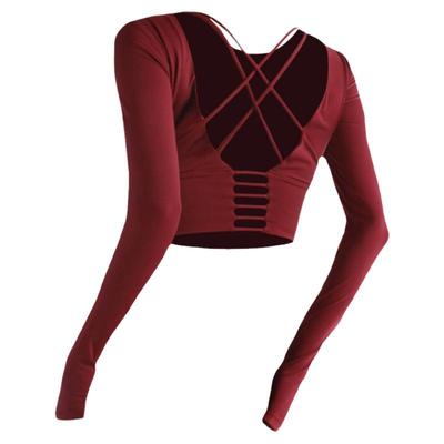 lulu肩带运动上衣瑜伽服健身长袖