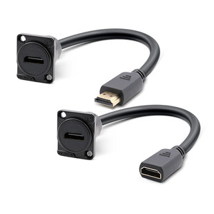 科诺恩D型直通HDMI数据传输音频线高清4K母转母/公延长线25cm