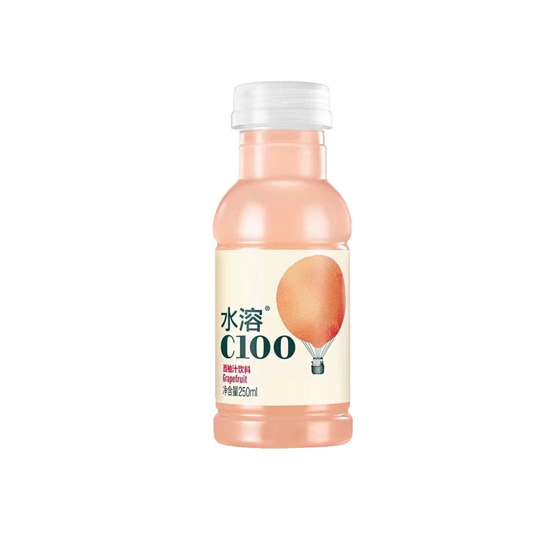 农夫山泉水溶C100饮料250ml*6瓶柠檬味西柚小瓶装果汁瓶盖柚汁