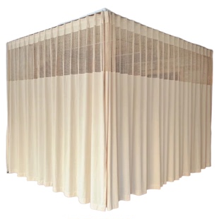 医院窗帘美容院隔断帘医用帘养生馆隔帘不透人诊所床位L型U型拉帘