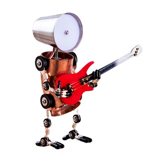 工业风机器人摆件桌面小夜灯金属蒸汽朋克纯手工吉他贝斯男生礼物