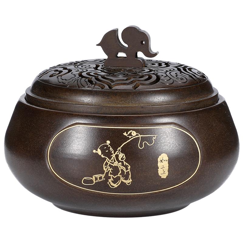 迦印堂黄铜仿古吉祥如意檀香炉