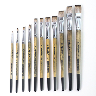进口俄罗斯鲁布洛夫 油画笔Roubloff仿猫鼬平峰 水彩丙烯笔 1T24
