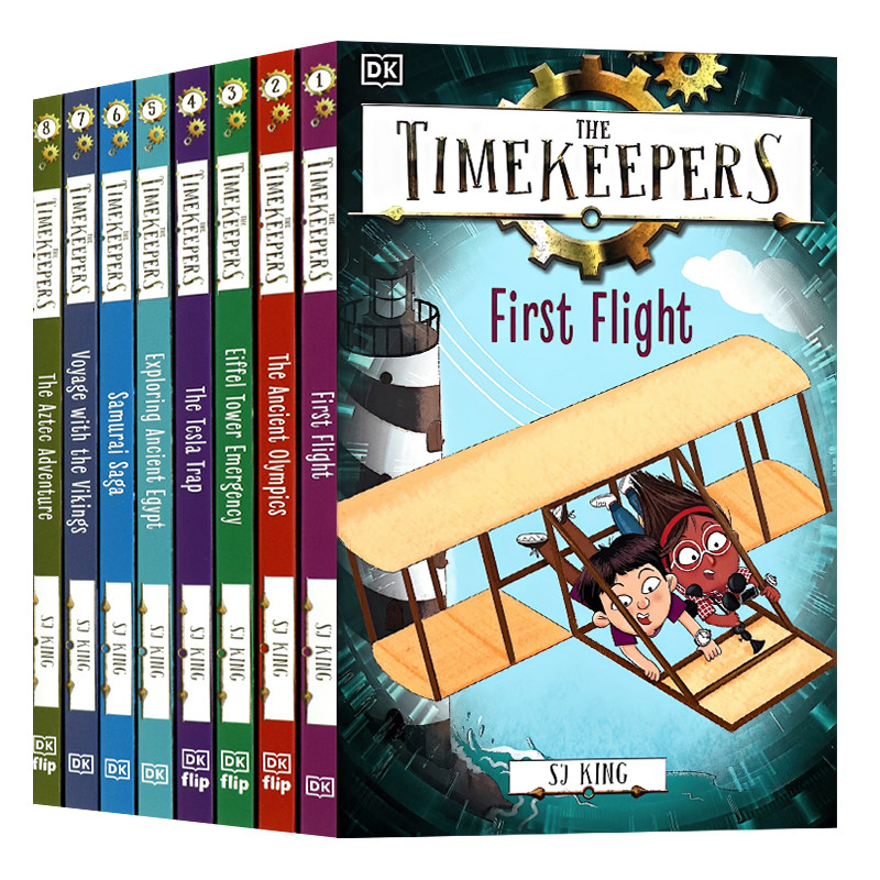 英文原版 DK The Timekeepers 时间守护团8册平装 特斯拉大冒险 The Tesla Trap 守护者系列历史主题儿童冒险章节桥梁故事书