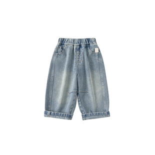 INSbobo儿童裤子2026春季新款女童牛仔裤男童长裤春秋穿搭童装潮