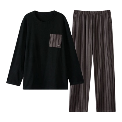 睡衣男秋冬德绒长袖加绒保暖休闲大码宽松冬季时尚男士家居服套装