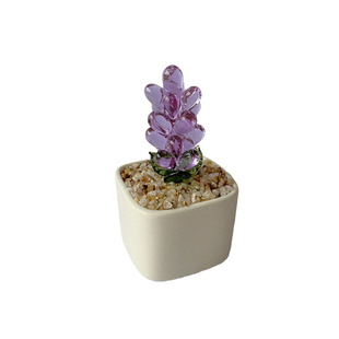 工位搭子紫水晶琉璃玄关摆件多肉仙人掌办公室摆件有质感的小礼物