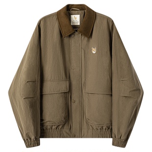 威廉福克斯冬季高密复古防钻绒巴恩风复古翻领羽绒服夹克外套男款