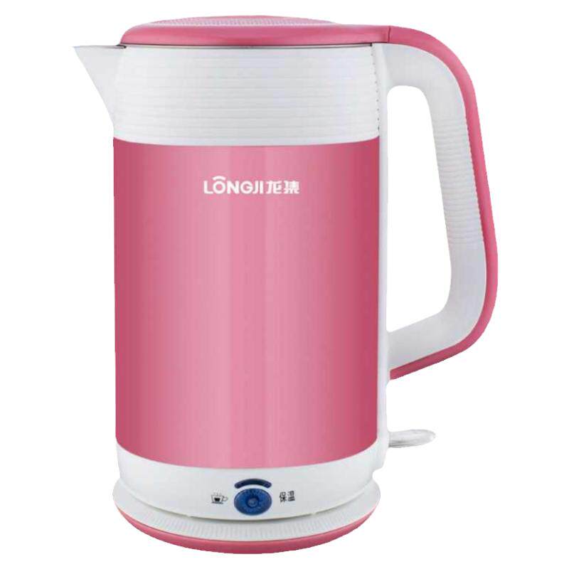 龙集LJ-8818双层防烫电热水壶1800瓦1.8升304一体不锈钢快速静音