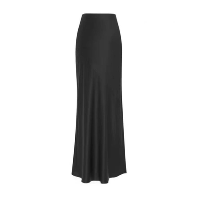 重磅进口三醋酸缎面凉感鎏光垂感半裙高腰斜裁加长拖地显瘦半身裙