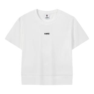 KSWISS盖世威女T恤夏季潮流简约百搭休闲时尚舒适圆领短袖199948