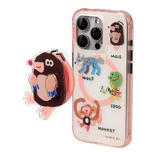 CARECASE 山系动物园磁吸磨砂双层手机壳 小众创意原创设计适用于苹果15 14 13 Pro Max防摔独立按键可爱少女