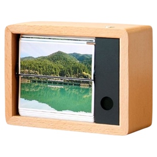 电动翻页相册定制家庭情侣亲子卡通动图照片木质DIY日历摆件礼品