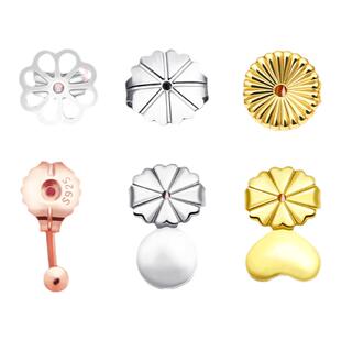 S925纯银耳堵防掉支撑辅助器防下垂外翻耳钉大耳环固定牵引耳骨扣