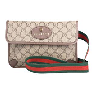 9.9新GUCCI古驰虎头老花Logo帆布腰包单肩斜挎包