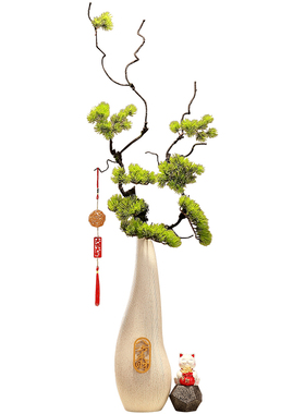 石来运转陶瓷招财猫花瓶摆件