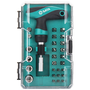 世达迷你T型棘轮螺丝刀套装小飞套筒一字十字批头转接杆汽修工具