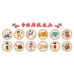 幼儿园墙贴传统文化布置爱国环创主题墙成品教室走廊楼梯墙面装饰