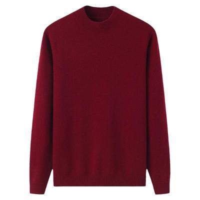 阿绒源100%山羊绒加厚男套衫半高