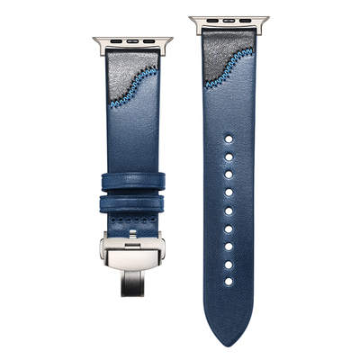 Umtanned意大利真皮表带适配苹果手表Ultra3-1 Series11/10 iWatch双拼设计手工缝制Apple Watch牛皮手表带
