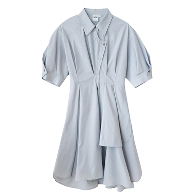 鹿与飞鸟对称解构五分连衣裙2色