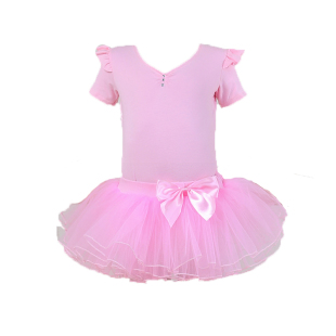 儿童舞蹈服装春秋季女童短袖练功服幼儿考级芭蕾表演蓬蓬裙演出服