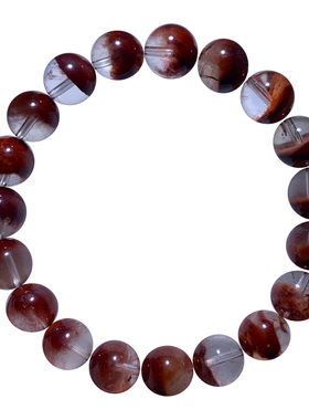 天然顺发红兔毛单圈水晶手链发晶