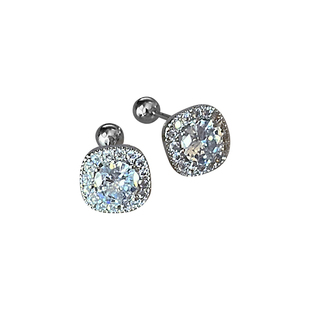 Mercurys爆闪满钻耳蜗钉s925银大钻耳钉钛钢球堵免摘耳骨钉不掉色