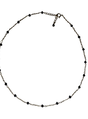 不褪色尖晶石女黑金项链天然