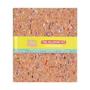 英国PukkaPad普卡复古软木A4活页本外壳2孔D型活页纸收纳册文件夹