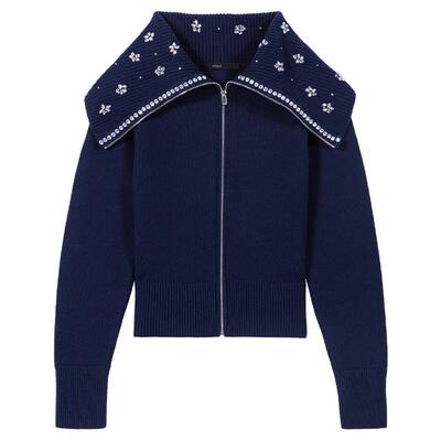 Maje休闲深蓝色海军领针