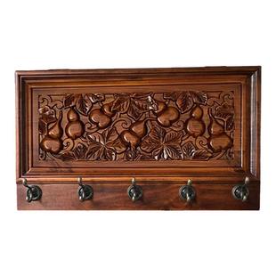 客厅创意雕刻电闸箱遮挡实木玄关新中式葫芦电表箱装饰画挂衣架钩