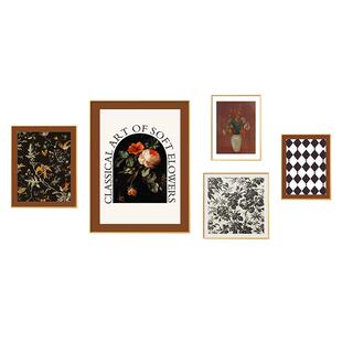 美式轻奢客厅装饰画小众艺术高级感组合画复古法式沙发背景墙挂画