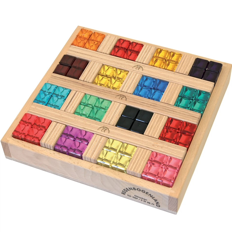 德国regenbogenland toys彩虹世界积木宝石亚克力奢华积木套装3岁
